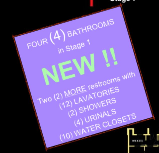 New Multi-Stall bathrooms for STAGE 1